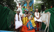 Artists are dressing as Hindu God and Goddess as they are performing on the last day of th...