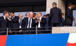 Olaf Scholz is standing before the UEFA European Championship Final between Spain and Engl...