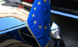 PARIS, FRANCE - JULY 14:   Flag of the European Union seen on the EU Ambassador's vehicle...