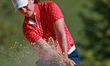 SYLVANIA, OHIO - JULY 18: Allie White of the United States hits out of the bunker toward t...