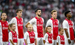 Ajax players Christian Rasmussen, Youri Baas, and Josip Sutalo are playing during the matc...