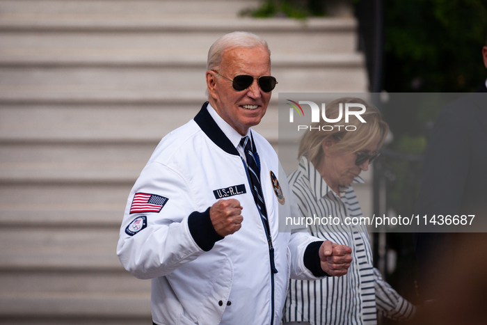Biden departs White House on Marine One, July 26, 2024