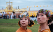 Well-wishers are attending an event at Sanam Luang in Bangkok, Thailand, to celebrate the...
