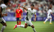 Ibrahim Adel of the Egypt team is celebrating after scoring the first goal during the men'...