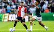 Feyenoord player Luka Ivanusec and AS Monaco player Felix Lemarechal are playing during th...