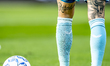A tattoo of Feyenoord goalkeeper Justin Bijlow is being shown during the match between Fey...