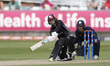 Somerset's Lewis Goldsworthy is sweeping to leg during the Metro Bank One Day Cup match be...