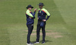 Umpires Jack Shantry (L) and Michael Gough (R) are officiating during the Metro Bank One D...