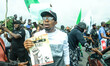 Nigerians gather during the EndBadGovernance, Removal of Fuel Subsidy and High Cost Living...