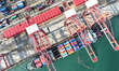 A cargo ship is docking at a berth at the container terminal in Lianyungang, China, on Aug...