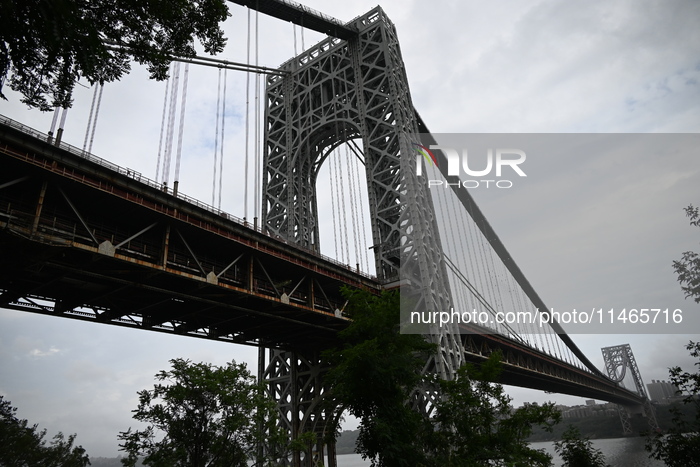 George Washington Bridge Seen In Englewood Cliffs New Jersey