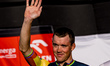 Mads Pedersen is presenting with his team before the 81st Tour de Pologne in Wroclaw, Pola...