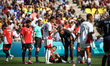 Ahmed Moustafa ZIZO of the Egypt team is getting injured during the Men's Bronze Medal Mat...