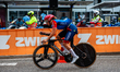 Riders are training for the time trial during the celebration of the second stage of the T...