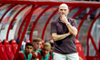 FC Twente coach Joseph Oosting is coaching during the match between Twente and Salzburg at...