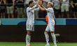 Real Madrid CF player Jude Bellingham is celebrating the goal scored by Federico Valverde...