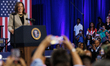 Maryland Governor Wes Moore, bottom right, applauds as U.S. President Joe Biden and Vice P...