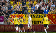 NAC player Matthew Garbet is celebrating the goal during the match NAC - Ajax at the Rat V...