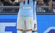 Mattia Zaccagni of S.S. Lazio is celebrating after scoring a goal with his teammate Valent...