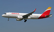 An Airbus A320-251N from Iberia lands at Barcelona airport in Barcelona, Spain, on April 1...