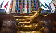 Prometheus statue in front of Rockefeller Center building in Manhattan, New York City, Uni...