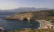 The ancient artificial caves in the cliff of the Matala bay, just above the famous sandy b...
