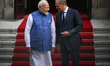 WARSAW, POLAND - AUGUST 22, 2024:Indian Prime Minister Narendra Modi (C) and Polish Prime...