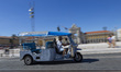 A Tuk Tuk rides looking for tourists in Lisbon, Portugal, on August 24, 2024. Tourism in P...