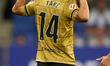 Takefusa Kubo of Real Sociedad celebrates a goal during the La Liga match between RCD Espa...