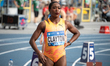 Rushell Clayton of Jamaica competes in Women's 400 metres hurdles during the Diamond Leagu...