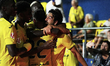 Dani Parejo central midfield of Villarreal and Spain celebrates after scoring his sides fi...