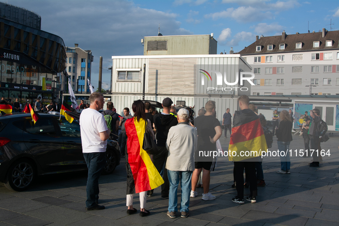 Right Wings Group Demostrate Against Immigration Policy And Counter Demostration In Solingen 