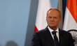 Polish Prime Minister Donald Tusk attends a press conference during a meeting with Prime M...