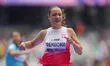 Ingrid Reneska of Poland in action in Women's 100m - T35 Final during the Paris 2024 Paral...