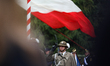 Polish soldiers participate in the anniversary of the outbreak of World War II at the monu...