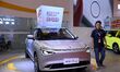Promotional information about replacement vehicles is seen at the 23rd Autumn Internationa...
