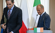 RZESZOW, POLAND - SEPTEMBER 5: Polish Polish Prime Minister Donald Tusk (R) with Ireland's...