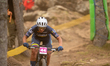 Laura Cagua of Colombia participates in the UCI Mountain Bike World Championships Women Un...