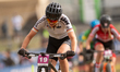 Finja Lipp of Germany participates in the UCI Mountain Bike World Championships Women Unde...