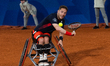 Alfie Hewett of the UK competes during the Wheelchair Tennis Men's Singles Gold Medal Matc...