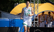 Mateusz Leniec participates in the LOTTO 3x3 League basketball game in Sosnowiec, Poland,...