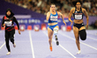 Karisma Tiarani of Indonesia, Martina Caironi of Italy, and Okoh Ndidikama of the UK compe...