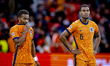 Netherlands midfielders Quinten Timber and Ryan Gravenberch play during the match between...