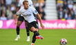 Kenzo Goudmijn of Derby County passes the ball during the Sky Bet Championship match betwe...