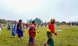 The Nepalese community wears traditional clothes and celebrates the Dhan Ropai festival in...