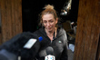 Alexandra, the tenant of the 'Verger,' gives a press conference. After months of negotiati...