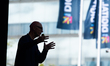 Timotheus Hoettges, CEO of Deutsche Telekom, speaks on the stage at Media Park on the open...