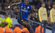 Marcus Thuram #9 of Inter Milan possesses the ball during the UEFA Champions League League...