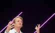 Nico Rosberg, Formula One World Champion, speaks at Media Park on the second day of Deutsc...