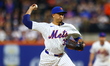 New York Mets relief pitcher Edwin Diaz #39 throws during the eighth inning of the basebal...